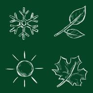 Vector Set of Chalk Season Icons