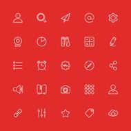 Set of thin icons Style lines Vector ui web app N2