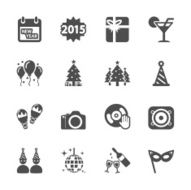 new year party icon set 2 vector eps10