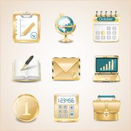 Business icons of gold