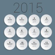 Simple european 2015 year vector calendar N22