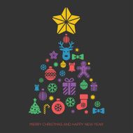 Christmas and New Year greeting card template