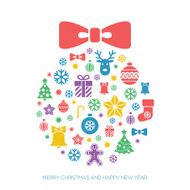 Christmas and New Year greeting card template N2