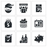 New year corporate vector icons set N2