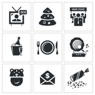 New year corporate vector icons set N3