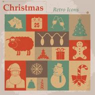 Christmas vector retro icons