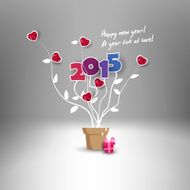 Jardiniere with hearts to celebrate new year 2015