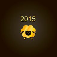new year lamb golden design Symbol of 2015 Sheep