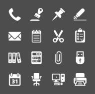 office supplies icon set vector eps10