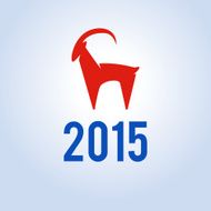 Happy new year 2015 Year of goat Vector Illustration