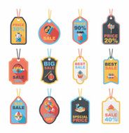 Chinese New Year tag flat banner background set eps10 N79