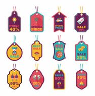 Chinese New Year tag flat banner background set eps10 N80
