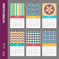 European 2015 year vector calendar N6