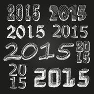 Set of numbers 2015 hand drawn vector illustration N6
