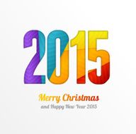 Vector Happy New Year 2015 colorful greeting card N2