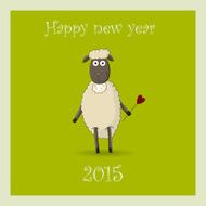 New Year&#039;s card 2015 with the ram