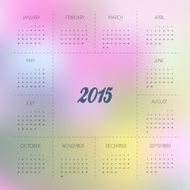 Calendar for 2015 year N19