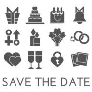 Vector save the date set Flat design N4