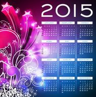 Calendar 2015 illustration on abstract color background N10