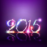 New Year 2015 with lights N2