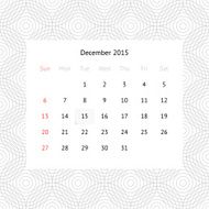 Calendar page for December 2015 N11