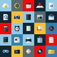 Flat vector icons set of universal web and mobile elements