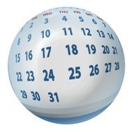 Stylized calendar mapped on ball