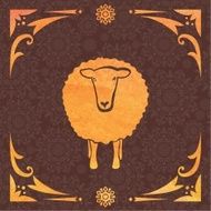 Vector card with sheep and 2015 N7