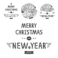 Vector christmas greeting card set