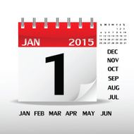 Calendar on white paper Vector Illustration
