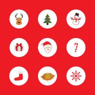 Set of Christmas flat icons