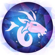 Capricorn zodiac sign vector illustration