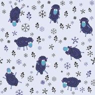 Seamless pattern with funny cartoon sheep N4