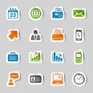 Glossy Stickers - Office and Business icons