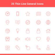 Set of Thin Line Stroke General Icons