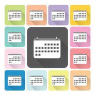 Calender Icon color set vector illustration N2