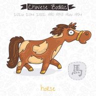 Chinese Zodiac Sign Horse Vector illustration