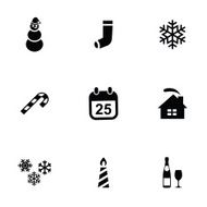 christmas 9 icons set