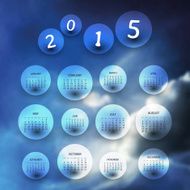 Calendar 2015 - Template Illustration with Blurred Background