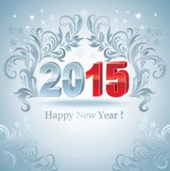 Happy new year 2015 creative greeting card design N8
