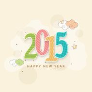 Happy New Year 2015 celebration greeting card design