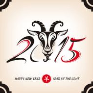 Chinese new year greeting card with goat N3