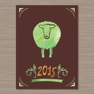 Vector card with sheep and 2015 N9