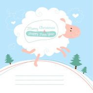 Greeting card with a sheep N2