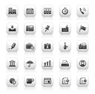 White Button Icons Set N2