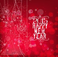 Happy new year With Christmas Ornaments