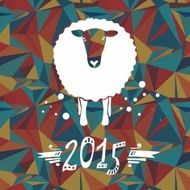 Vector card with sheep and 2015 N10
