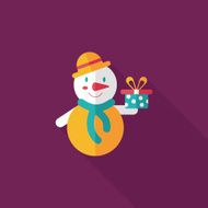 snowman flat icon with long shadow eps10 N65