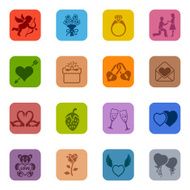 Colorful Valentine&#039;s Day Icon Set