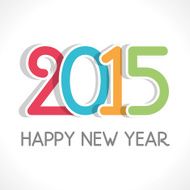 colorful happy new year 2015 design